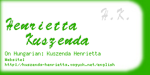 henrietta kuszenda business card